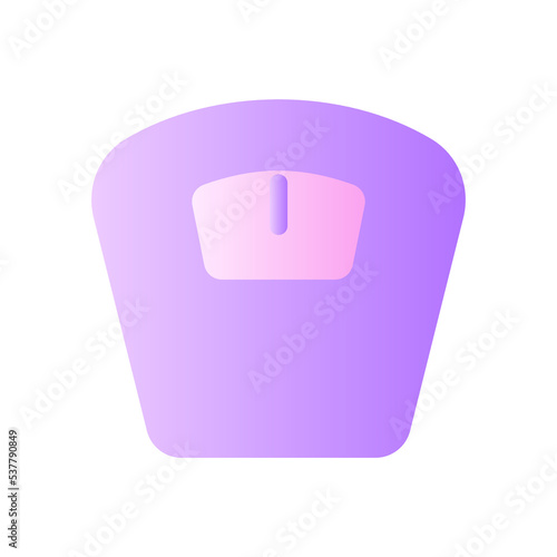 Bathroom scales flat gradient two-color ui icon. Weight management. Dieting. Measuring device. Simple filled pictogram. GUI, UX design for mobile application. Vector isolated RGB illustration