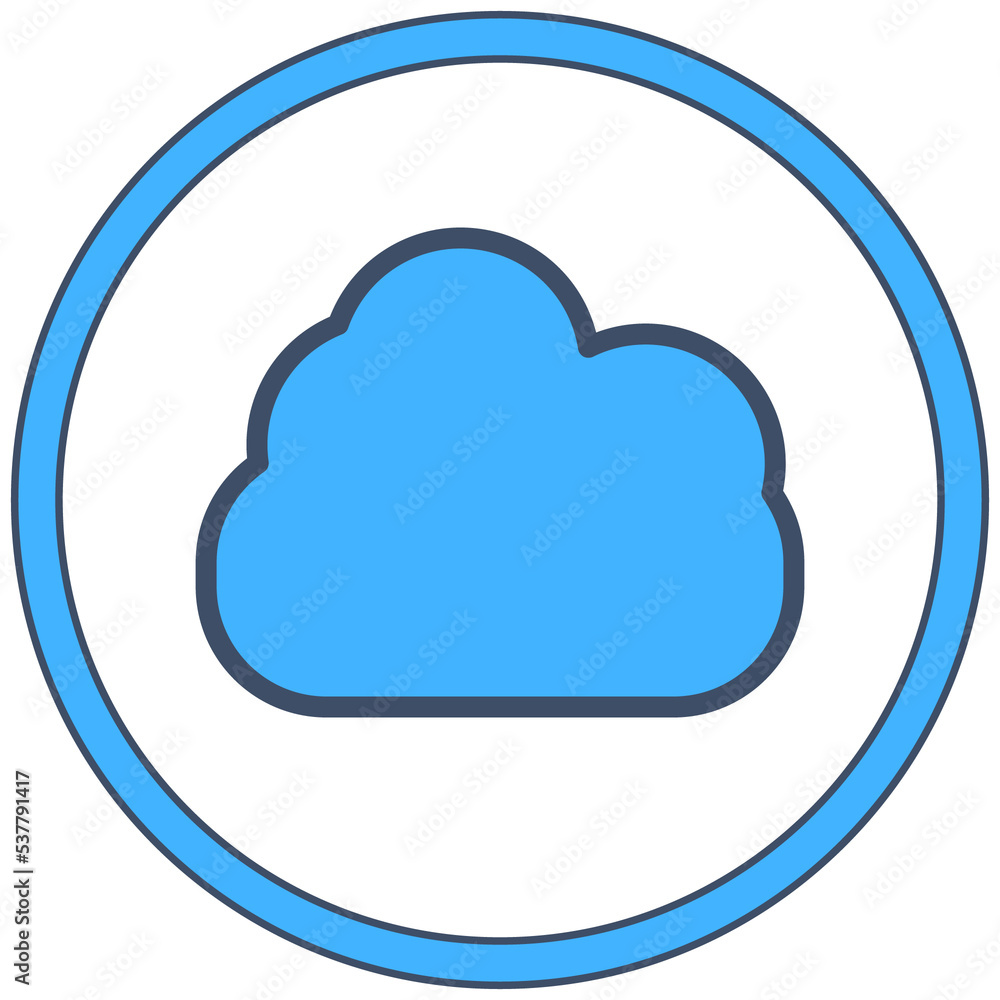 blue cloud computing icon on white background blue cloud computing icon on white background