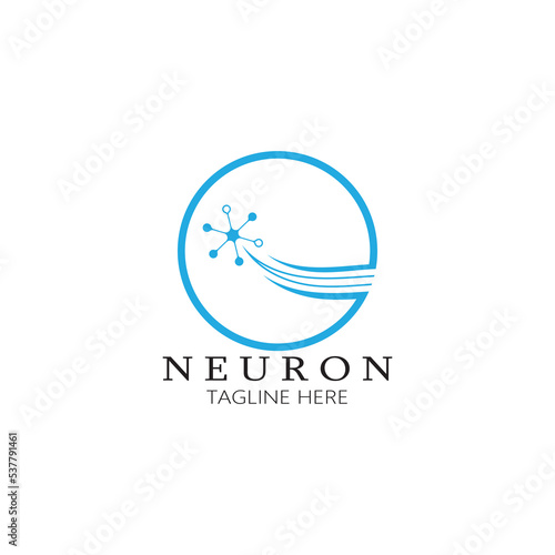 Neuron logo or nerve cell logo design,molecule logo illustration template icon with vector concept
