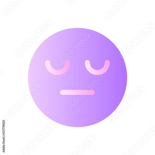 Sleepy face emoji flat gradient two-color ui icon. Indifferent emotion. Feelings expression. Simple filled pictogram. GUI, UX design for mobile application. Vector isolated RGB illustration