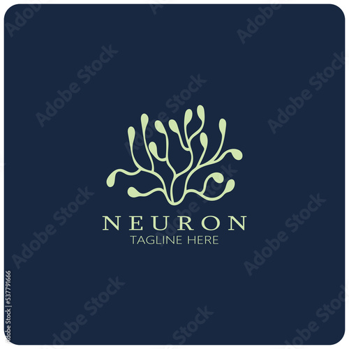 Neuron logo or nerve cell logo design,molecule logo illustration template icon with vector concept