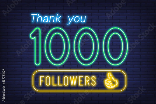 Thank you for followers, people, online social group 1k, celebrate banner, vector illustration