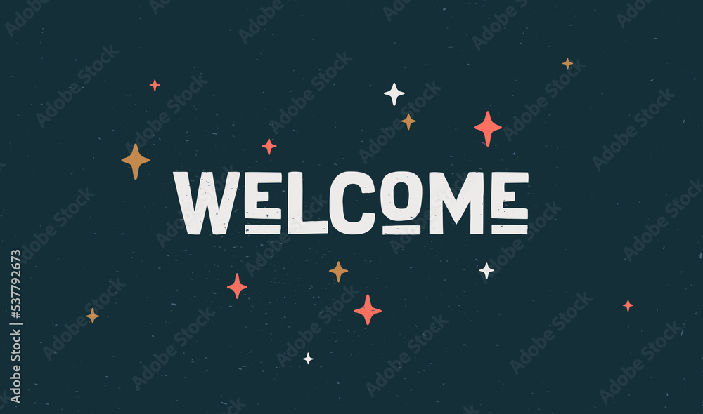 Naklejka premium Hello. Poster with hand drawn lettering Hello. Hand drawn vintage drawing for poster, banner, motivation phrase on dark background. Vector Illustration