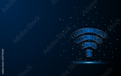 Abstract wifi symbol. Concept of circuit board technology, internet signal or wireless connection. vector illustration
