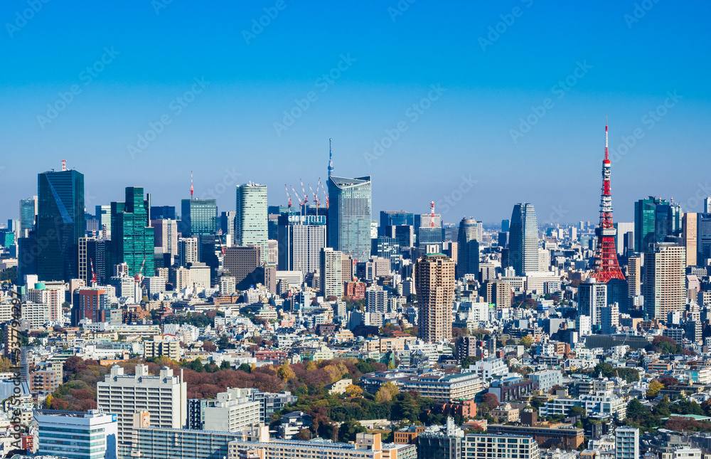 東京　青空と都市風景