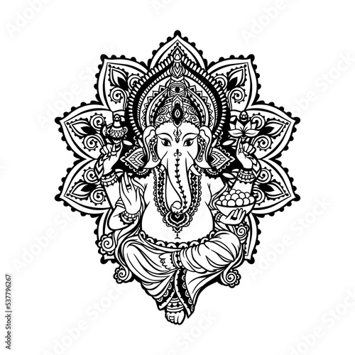 lord Ganesh image. God with elephant head. vector Illustration