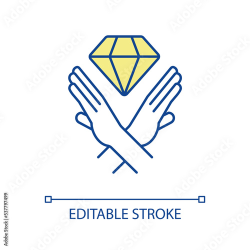Refusal of privileges RGB color icon. Social problems visibility. Avoid upscale services. Isolated vector illustration. Simple filled line drawing. Editable stroke. Arial font used