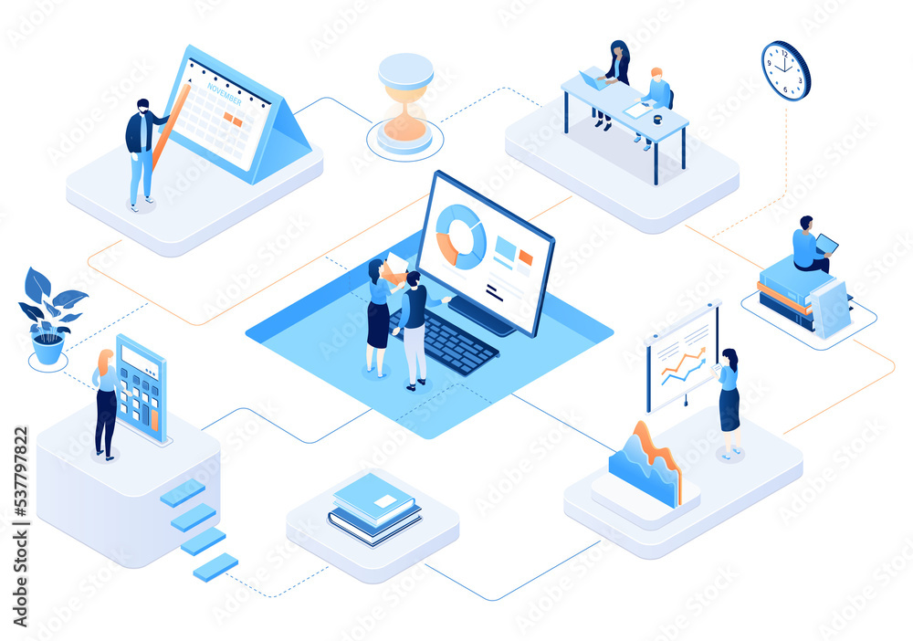 Management isometric illustration Management isometric illustration
