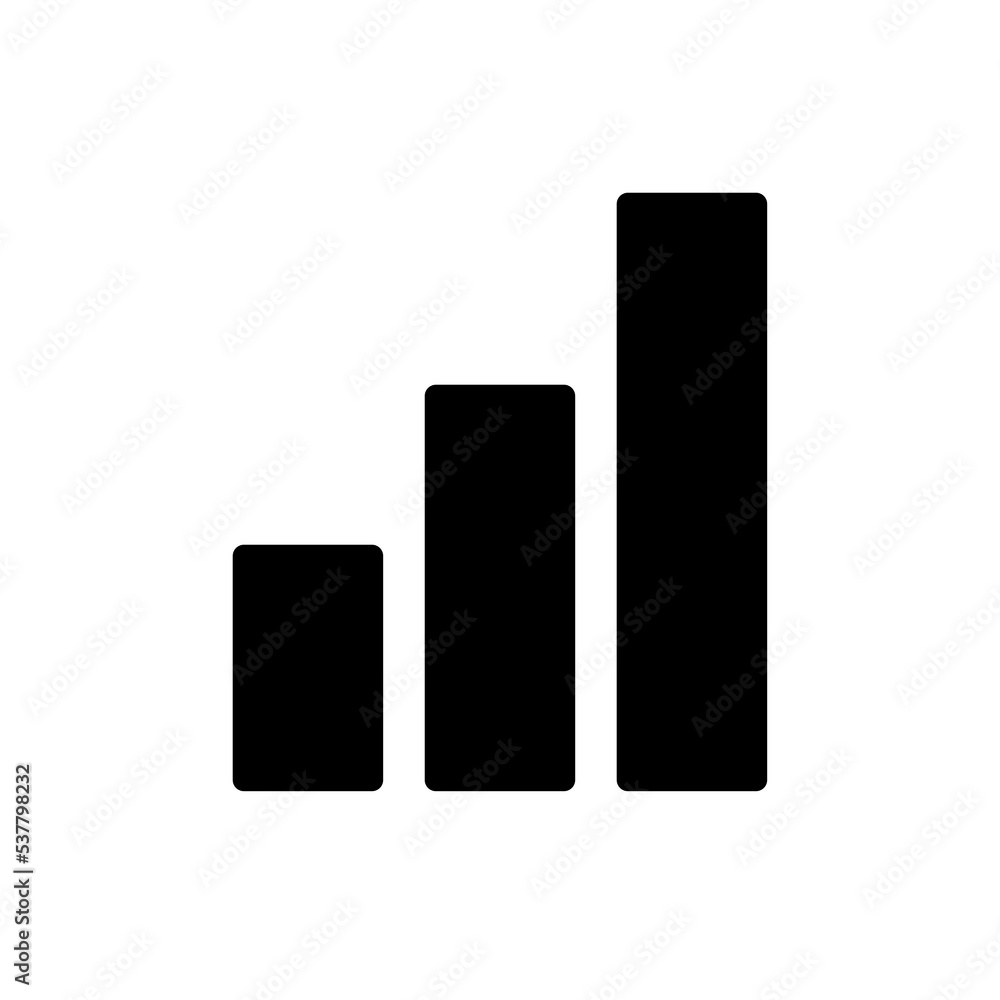 Bar chart black glyph ui icon. Data visualization tool. Business information. User interface design. Silhouette symbol on white space. Solid pictogram for web, mobile. Isolated vector illustration Bar chart black glyph ui icon. Data visualization tool. Business information. User interface design. Silhouette symbol on white space. Solid pictogram for web, mobile. Isolated vector illustration