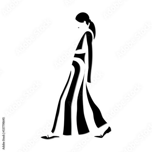 Abstract. Women's art poster. Elegant lady art in black tones.