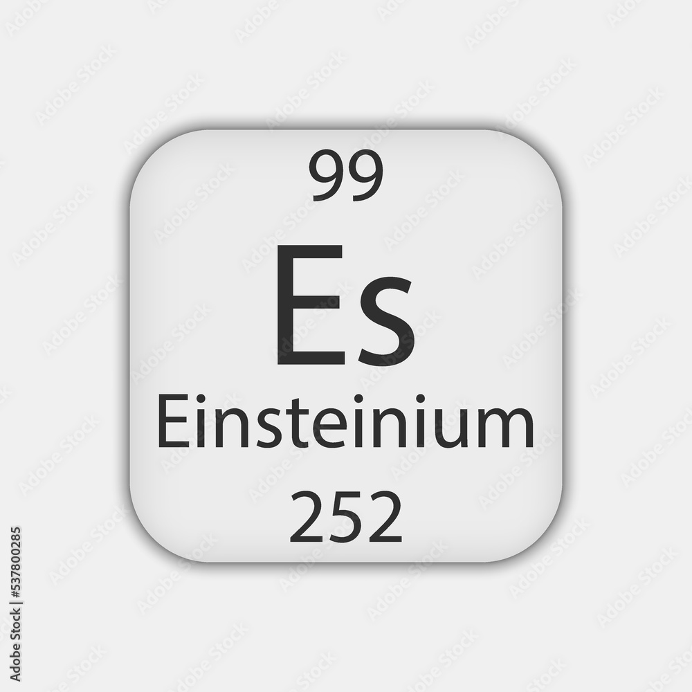 Einsteinium symbol. Chemical element of the periodic table. Vector illustration. Einsteinium symbol. Chemical element of the periodic table. Vector illustration.