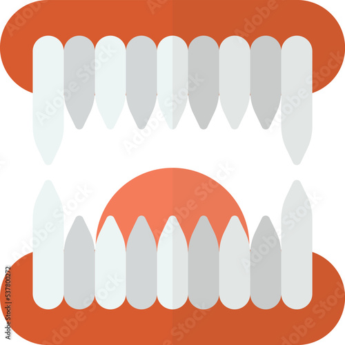 vampire mouth illustration in minimal style