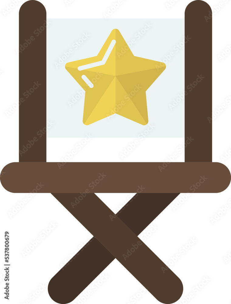director chair with stars illustration in minimal style director chair with stars illustration in minimal style