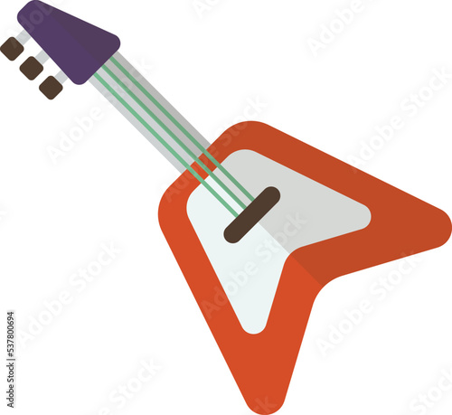 red electric guitar illustration in minimal style