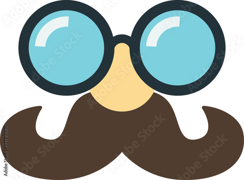 fake mustache and glasses illustration in minimal style