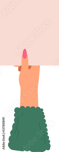 Hand hold paper flat icon Meeting attributes Show support