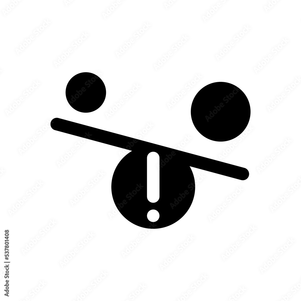 Imbalance black glyph ui icon. Contrasting objects. Discrimination. Comparison. User interface design. Silhouette symbol on white space. Solid pictogram for web, mobile. Isolated vector illustration Imbalance black glyph ui icon. Contrasting objects. Discrimination. Comparison. User interface design. Silhouette symbol on white space. Solid pictogram for web, mobile. Isolated vector illustration