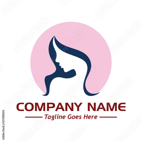 beauty woman logo, company logo example, a simple vector design