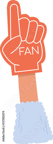 Show support flat icon Fun foam finger Motivational word