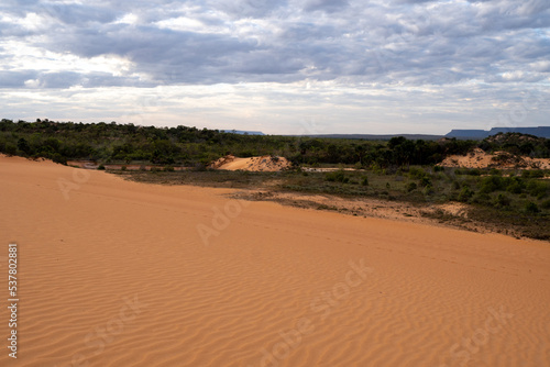 beautiful sunlit sand dunes in jalapão national park