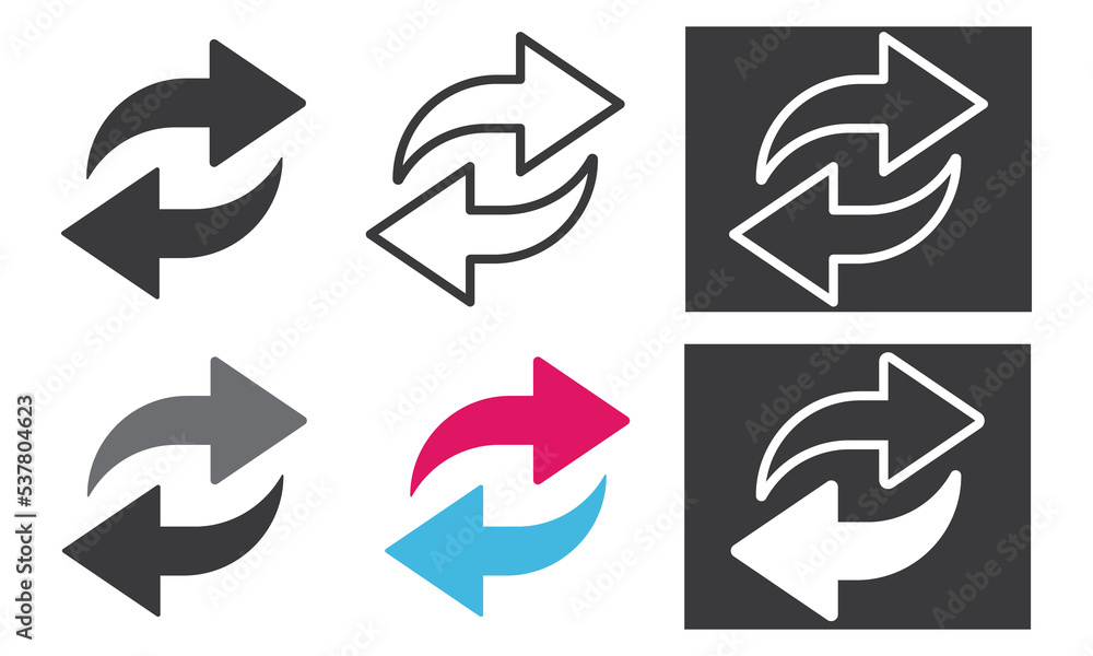 Synchronize arrows line icon, vector. Synchronize arrows line icon, vector.