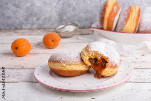 Sweet apricot donuts