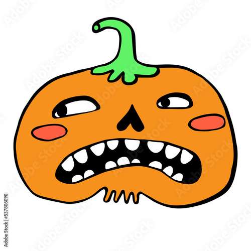 cartoon style vector illustration halloween pumpkins