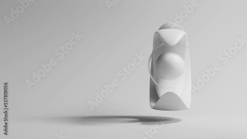 3d render of abstract figures with loop rotation. Minimal design. Clean and bright light. Monochrome gamma.