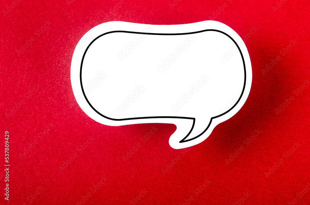 The Speech bubble with copy space communication talking speaking concepts on red background. The Speech bubble with copy space communication talking speaking concepts on red background.