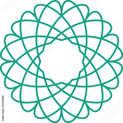 Geometric Circular Arabic Ornament	