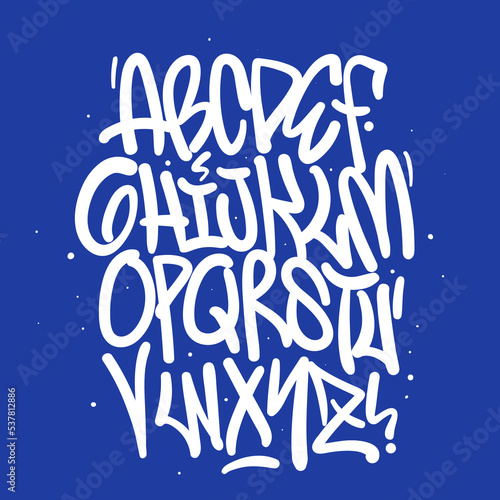 Hand drawing graffiti alphabet with street style