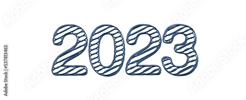 Typography design of 2023 with 3d style design