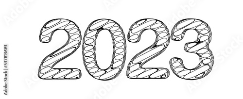 Typography design of 2023 with 3d style design