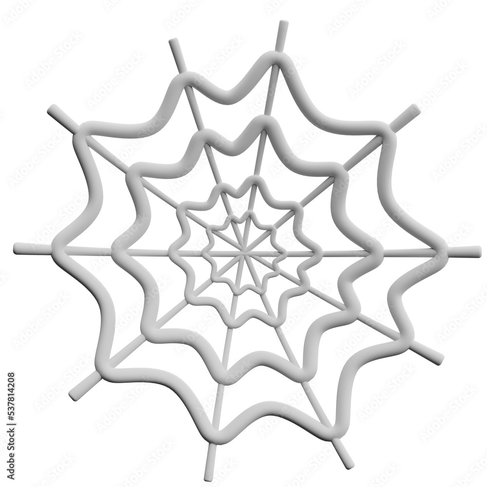 3d Rendering Illustration dusty spiderweb, halloween decorative ornament theme design