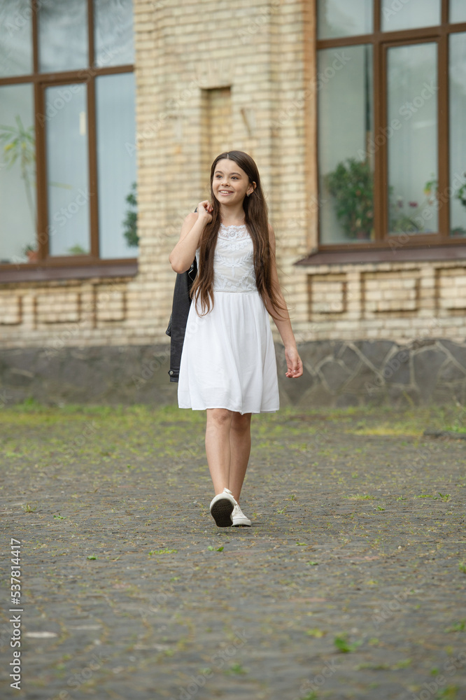 pretty teen girl smile. adorable girl fashion model. teenager girl walk outdoor pretty teen girl smile. adorable girl fashion model. teenager girl walk outdoor