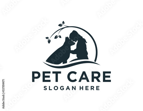 Logo about pet care on a white background. created using the CorelDraw application.