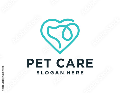 Logo about pet care on a white background. created using the CorelDraw application.