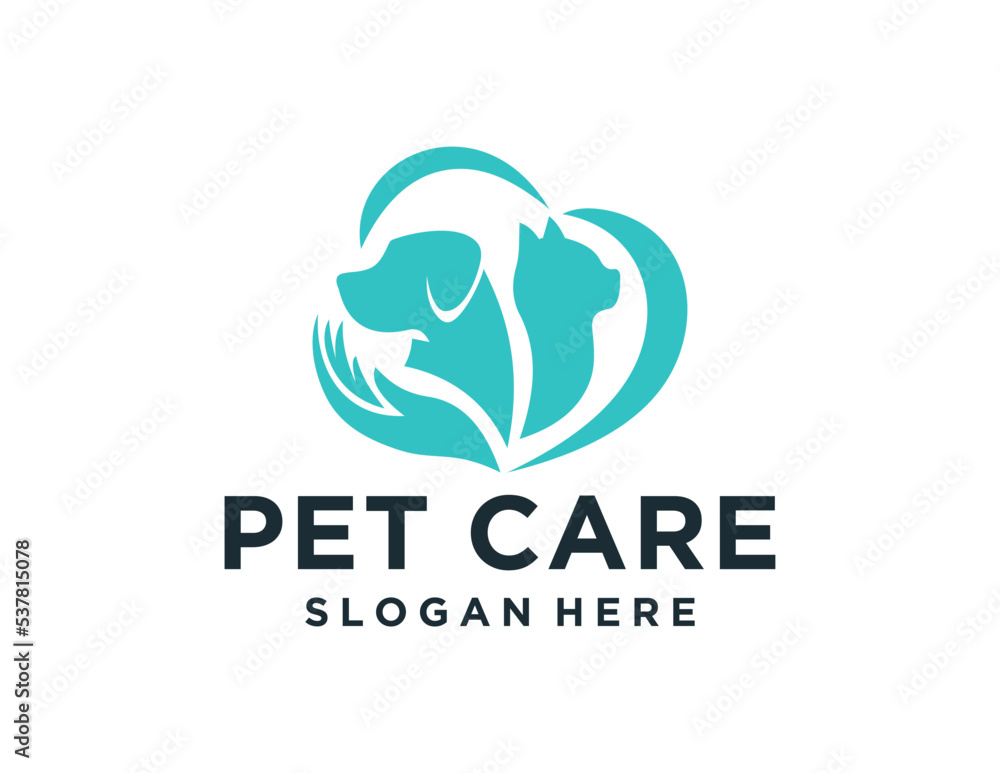 Logo about pet care on a white background. created using the CorelDraw application.