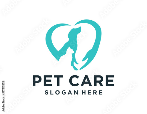 Logo about pet care on a white background. created using the CorelDraw application.