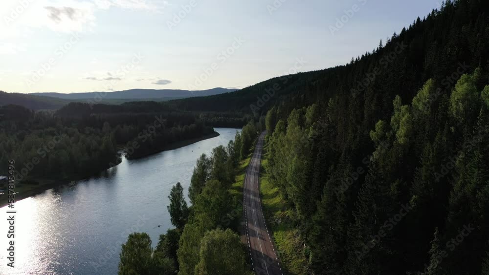 Ascending view of river Klarälven north of Sysslebäck Ascending view of river Klarälven north of Sysslebäck