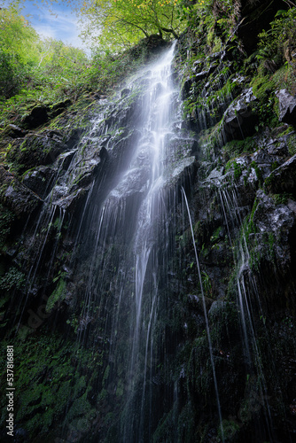 Waterfall in the forest inside the Gorbea natural park, Belaustegi. Basque Country, Spain photo