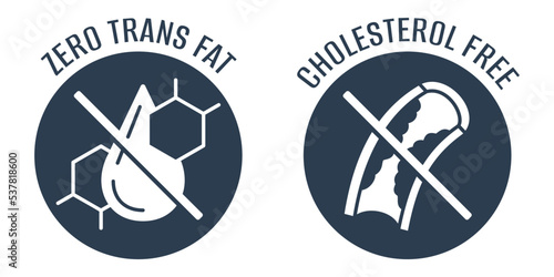 Zero Trans Fat and Cholesterol Free pictograms