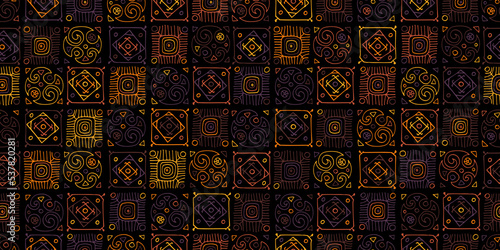 Talavera pattern. Indian patchwork. Turkish ornament. Moroccan tile mosaic. Spanish decoration. Ethnic background. Seamless pattern for your design