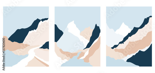 Minimalistische Landschaft in abstraktem Stil