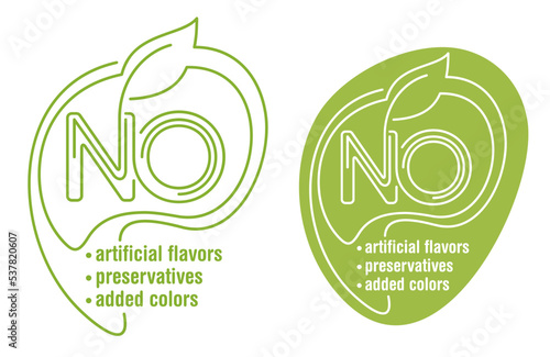 No Flavors, Preservatives, colors labeling