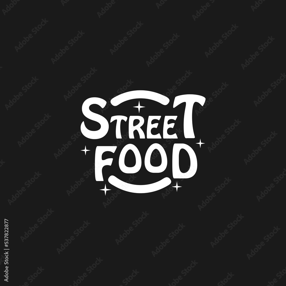 street food typography logo vector design