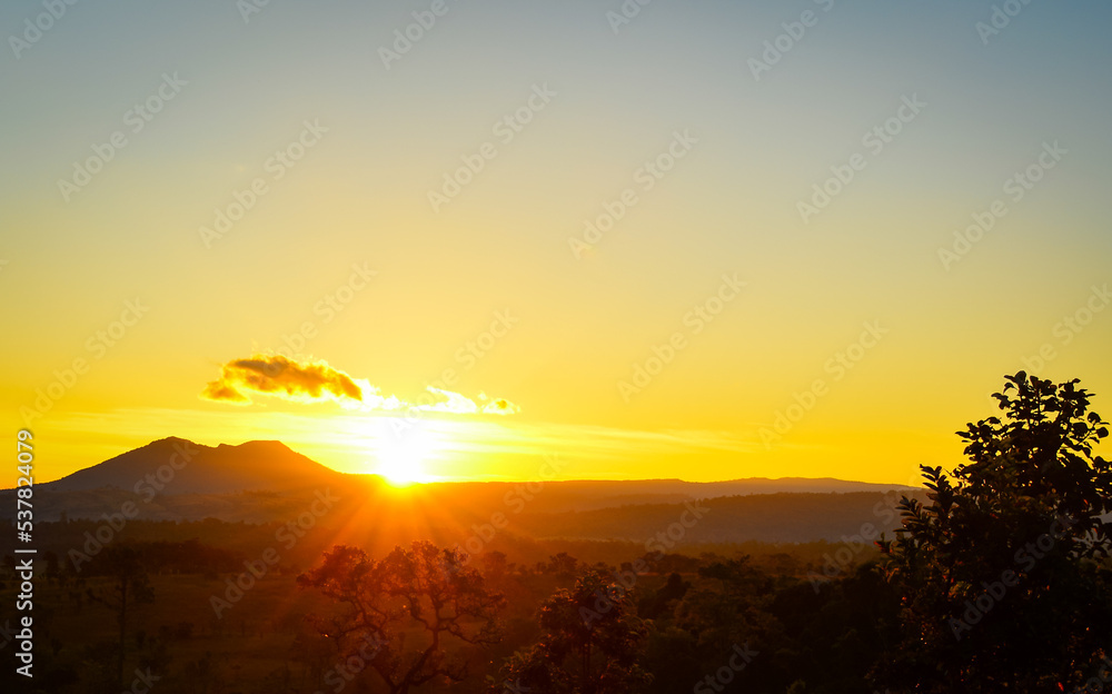 sunset in the mountains