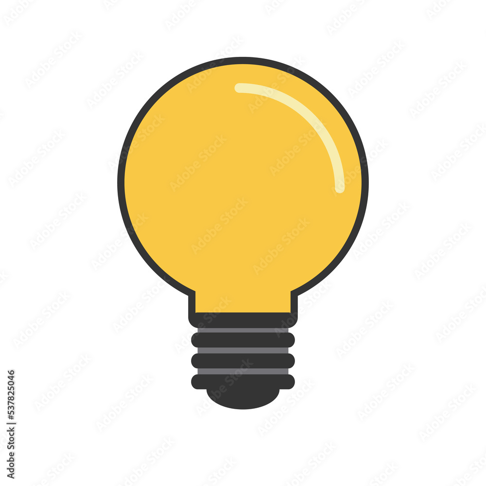 bulb lamp icon, Idea lamp icon.