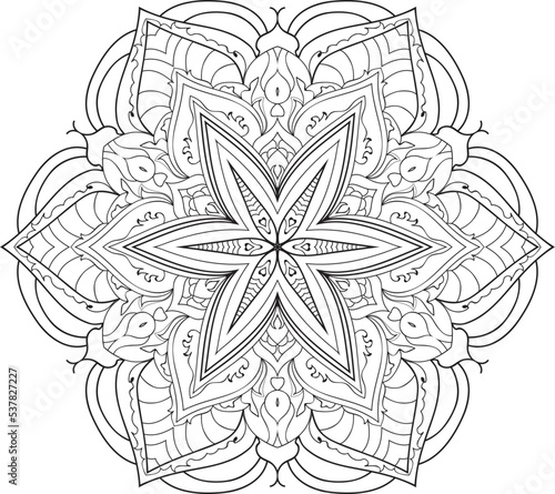 Mandala isolated on the white background.Decorative monochrome ethnic mandala pattern.