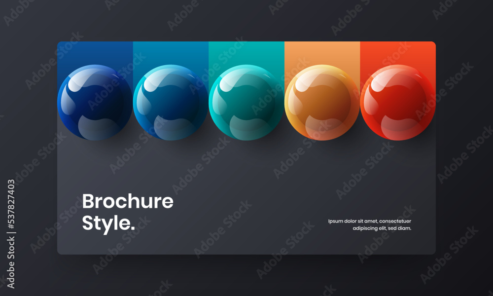 Simple company identity vector design concept. Fresh realistic spheres annual report illustration.
